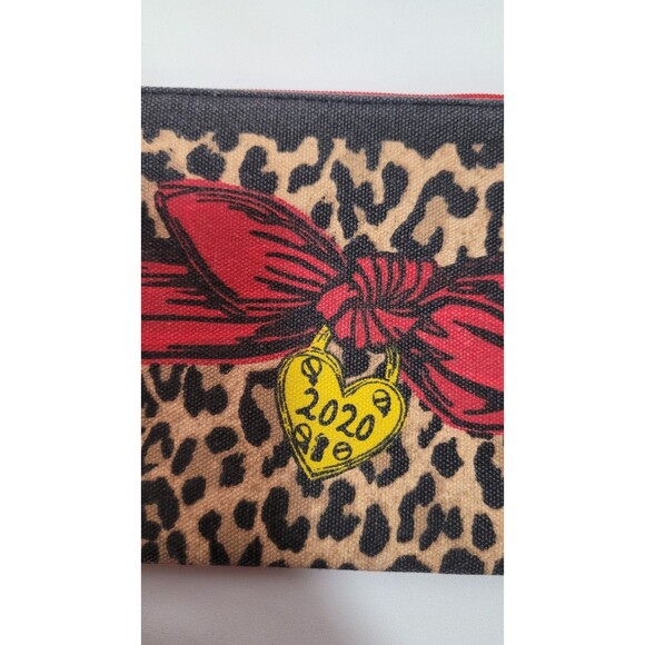 BRIGHTON Leopard Heart Ribbon Lock Promo Pouch Zipper Top 2020 5" x 9" - Picture 5 of 6